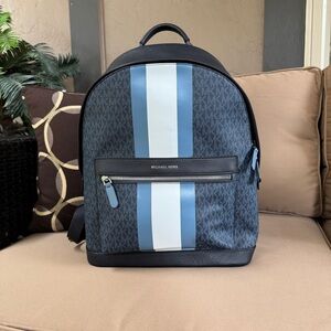 Michael Kors Navy Cooper Stripe Large Backpack